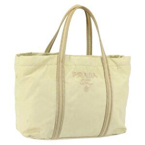 PRADA Hand Bag Nylon Ivory